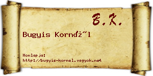 Bugyis Kornél névjegykártya
